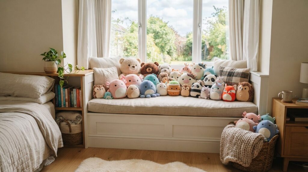 Styled interior photography of a cozy bedroom corner with la