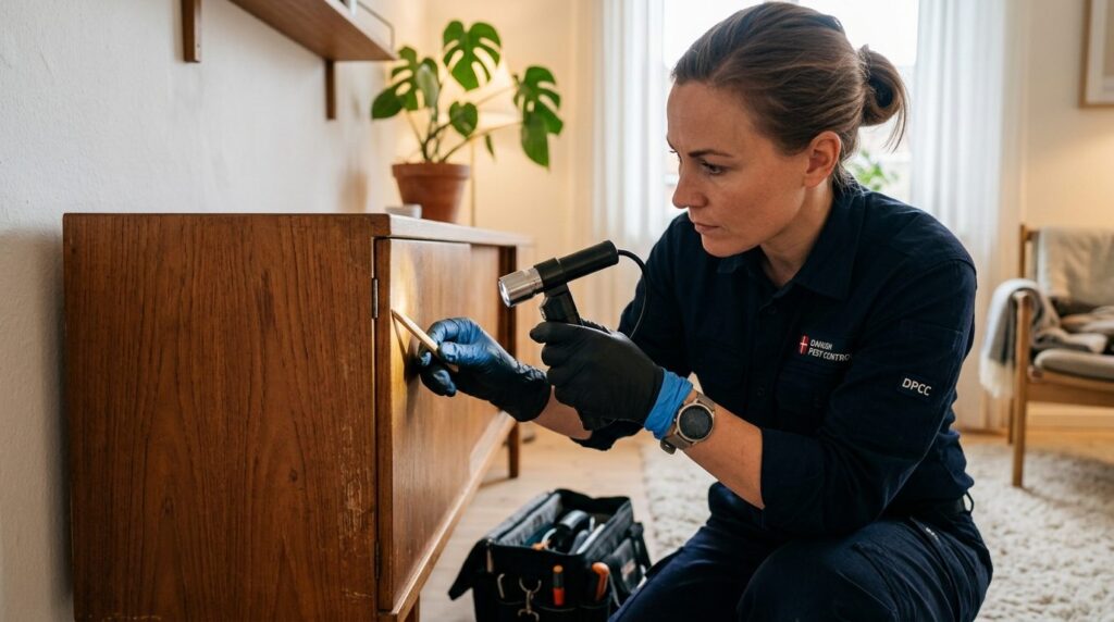 Close-up photorealistic image of a professional pest control